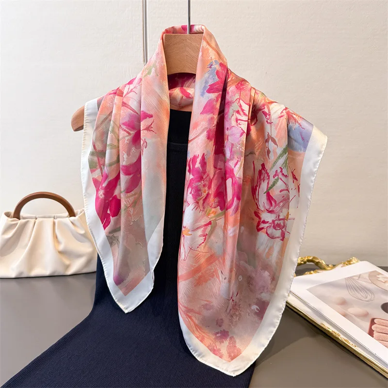 Luxury Bags Casual - Imitation Square Scarf For Women Printed