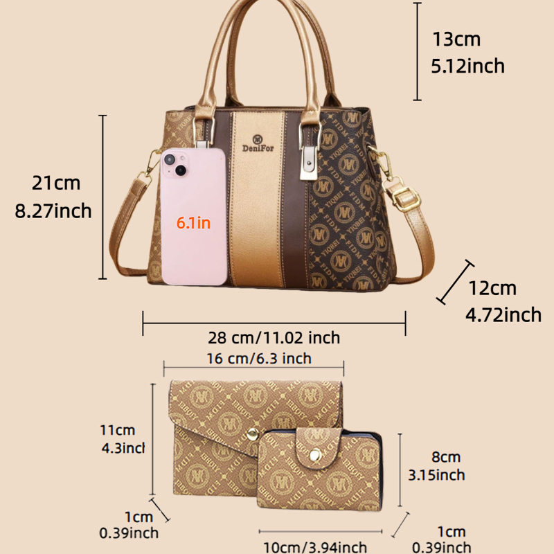 3-piece set of women's handbag - огляд і ціна Luxury Bags Casual
