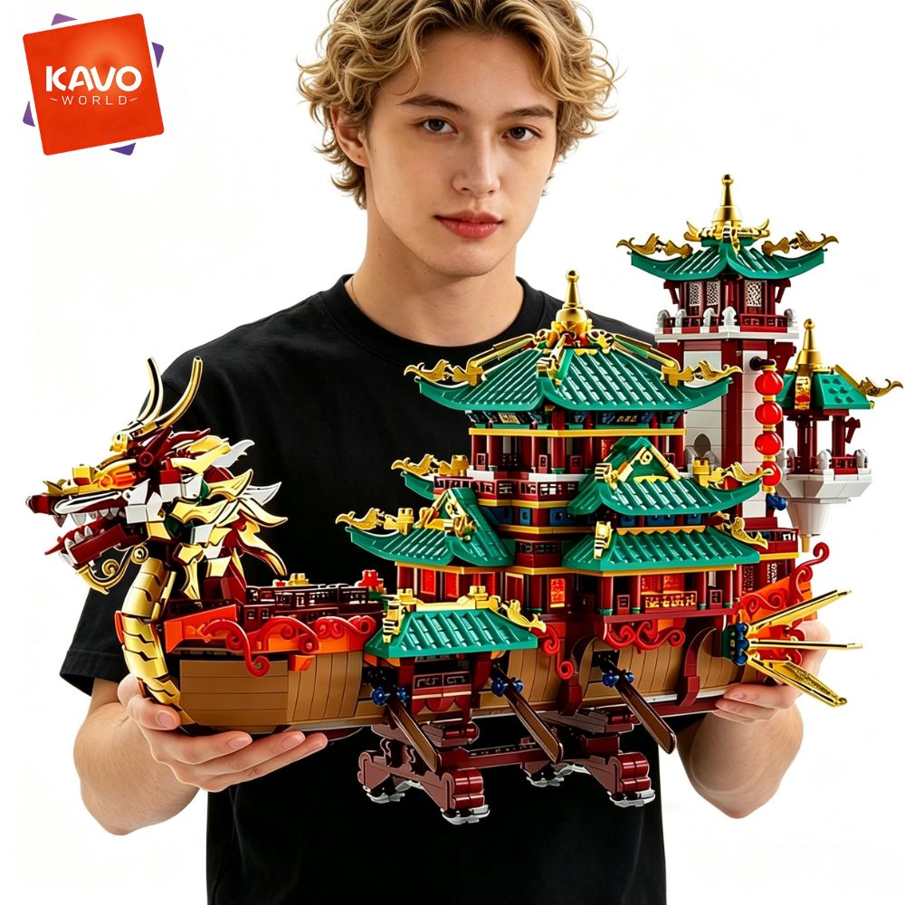 KAVOWORLD 2453pcs Dragon Boat  - огляд і ціна Luxury Bags From China