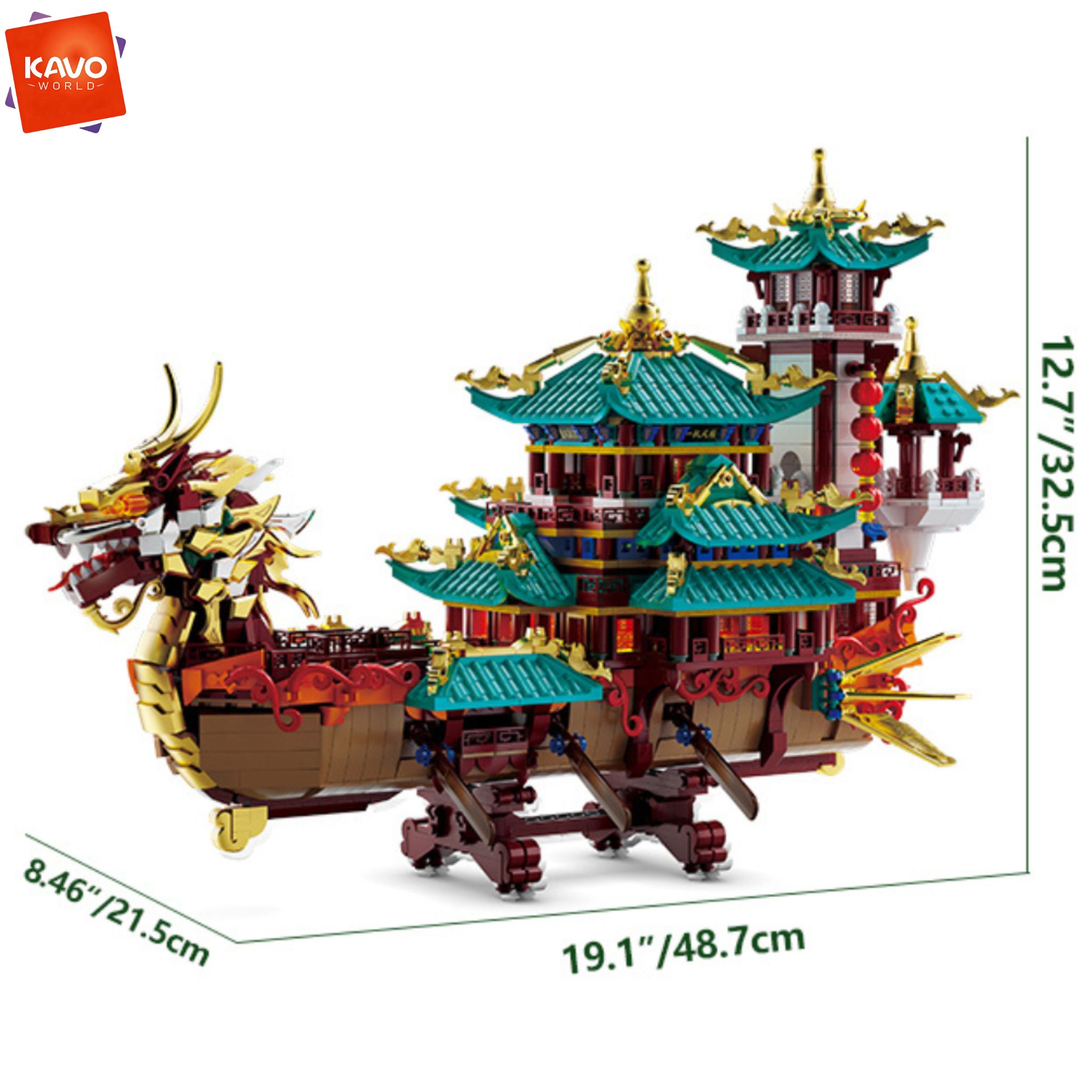 KAVOWORLD 2453pcs Dragon Boat  - огляд і ціна Luxury Bags From China