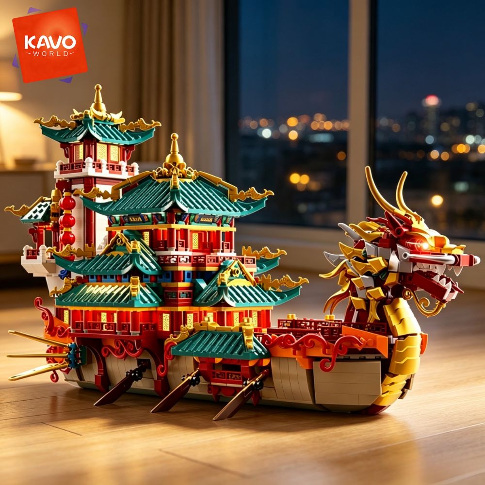 KAVOWORLD 2453pcs Dragon Boat  - огляд і ціна Luxury Bags From China