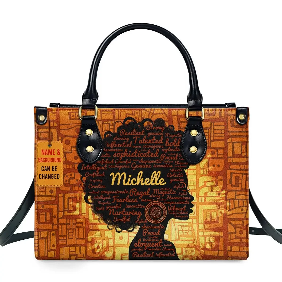 African Girl Print Leather Han - огляд і ціна Luxury Bags Shopping