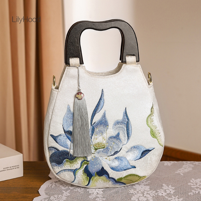 Women Retro Chic Floral Embroi - огляд і ціна Luxury Bags Medium Size